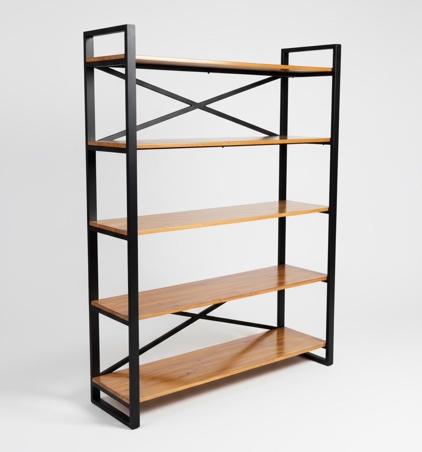 Estantería alta minimalista con decoración