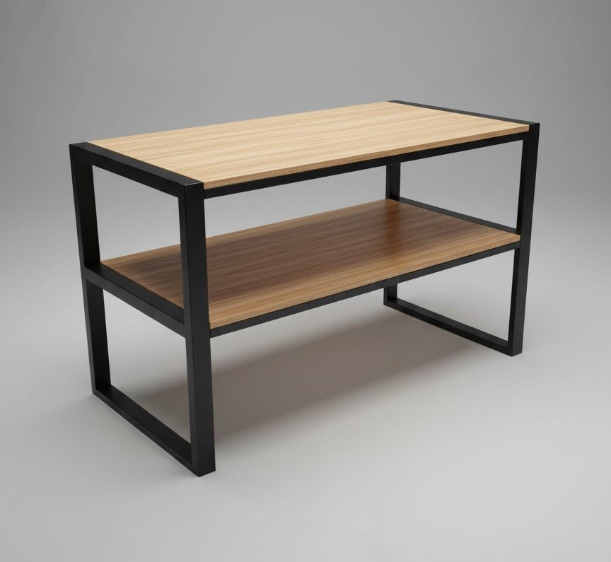 Mueble auxiliar de madera y metal para almacenamiento