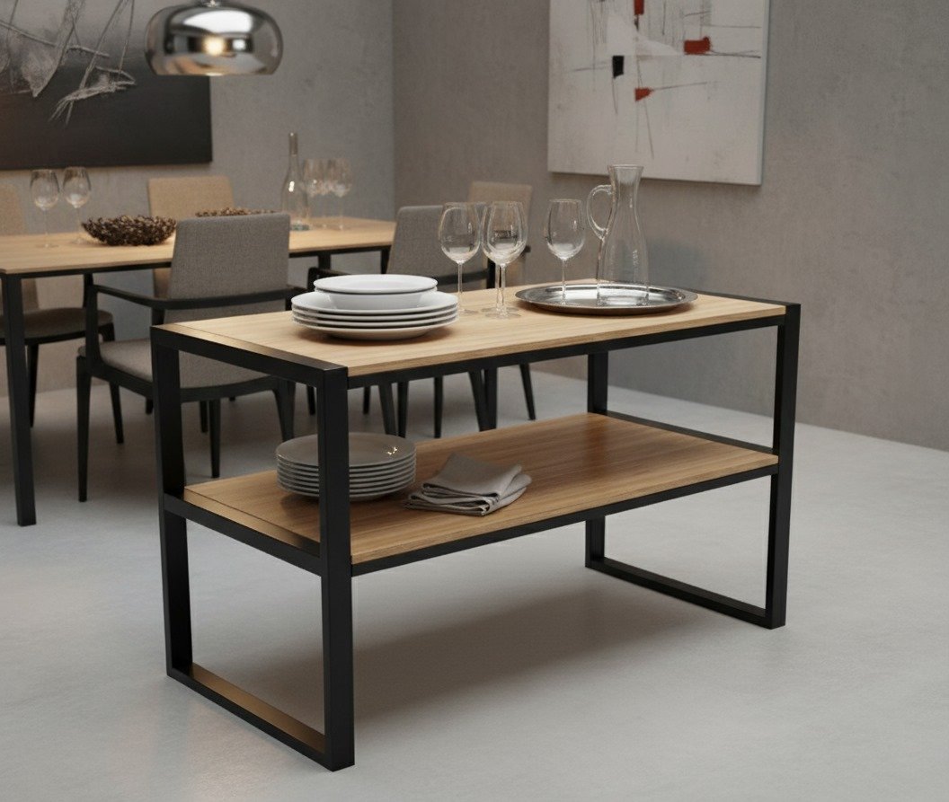 Mueble auxiliar como buffet en un comedor