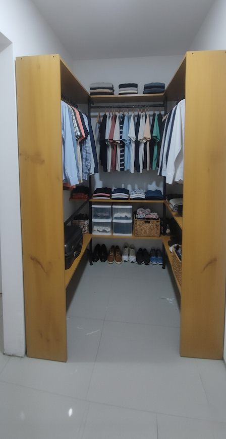 Ropero a medida integrado en un espacio